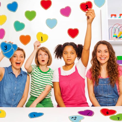 Image of 108 Pcs Confetti Paper Heart Cutout for Bulletin Board 3.5 inch Classroom Decor
