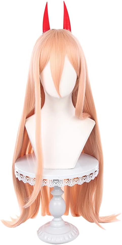 Anime Cosplay Wig for Chainsaw Man Cosplay Wig + Free Wig Cap (Light Orange)