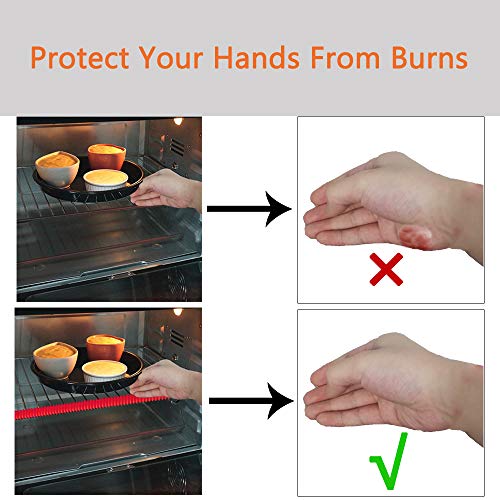 6 Pack Oven Rack Shields - Heat Resistant Silicone Oven Rack Cover 14 inches Long Oven Rack Edge Protector, Protect Against Burns and Scars
