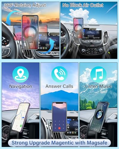 Image of PZK Car Phone Mount for Honda CRV CR-V 2017 2018 2019-2020 2021 2022 Accessories 5th Gen CRV Custom Air Vent Car Phone Holder Magnetic Hands Free 360 Rotation Phone Automobile Cradles