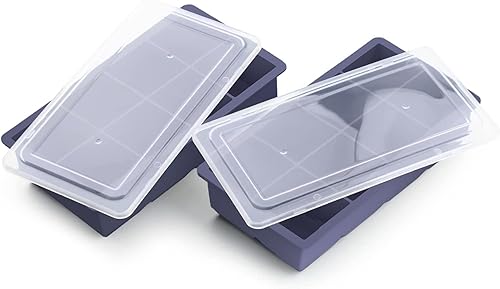 Miniatura 3 de Samuelworld Moldes grandes de silicona para cubitos de hielo, paquete de 2, cubos grandes de 2 pulgadas, sin BPA, flexibles, 8 cavidades, fácil de