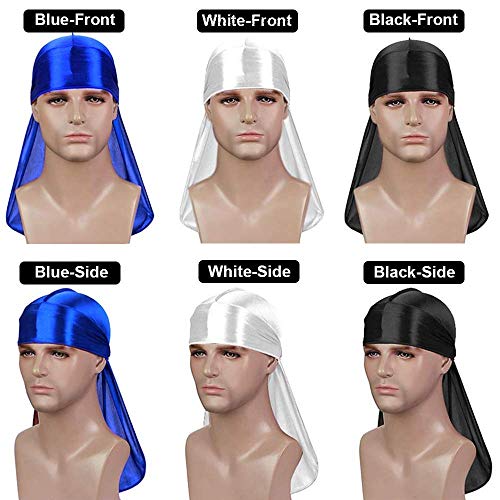 Image of Premium Durag Pack for Men, Silky Doo Rag Cap for 360 540 720 Waves
