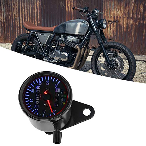 EVGATSAUTO LED Podświetlenie 12 V Motocykl Podwójny licznik prędkościomierza Zestaw Pasuje do motocykli Cafe Racer i innych motocyklowych samochodów sportowych i motocykli retro Cafe Racer