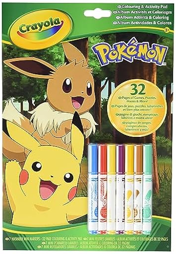 CRAYOLA - Libro Actividades Pokemon, 32 páginas para Colorear y 7 rotuladores Lavables, 04-2746G | Ya disponible en tu tienda friki favorita! En mundofriki.es!