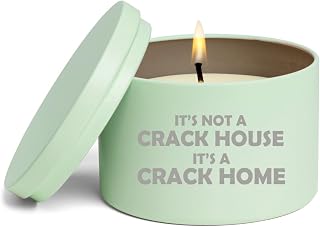 Scented Candle Gift 8oz with Lid It's Not A Crack House It's A Crack Home Funny (Lavender - Green)