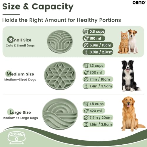 OHMO Anti Schling Napf Hund Katzen Slow Feeder S-Baum des Lebens Hellgrün