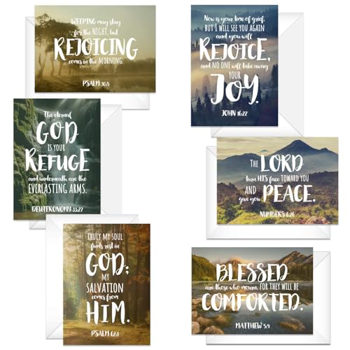 Beautiful Scenery Sympathy Cards / 24 Comforting Bible Verse Cards