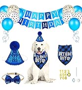 NeuWee Hund Geburtstag Bandana Hut Banner Set, Hund Geburtstagsfeier Dekoration mit Hundehalstuch...