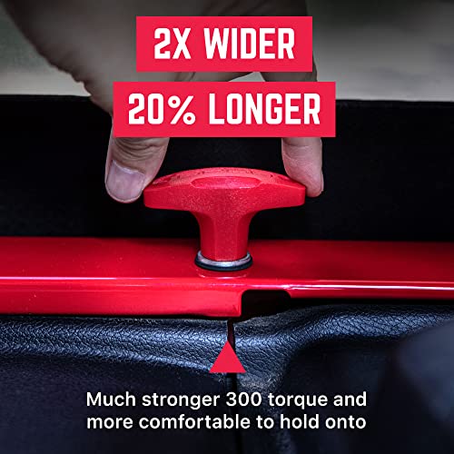 Image of GPCA Quick Release Tie Down GP Anchor PRO w /Nut, Wrangler JK 2007-2018 | T-Handle, Jeep JK Hardtop Bolts & Cargo Hooks, M8 25mm Thumbscrew, Jeep Wrangler Accessories (6PC, Red)