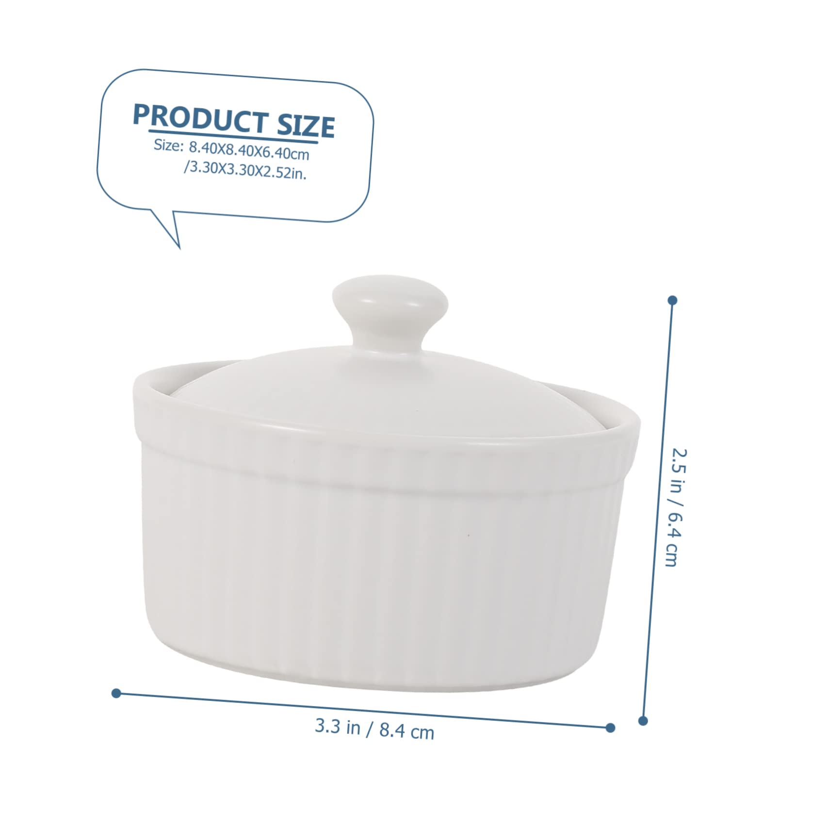 NAMOARLY 1pc Beautiful Ceramic Baking Bowl with Lid Elegant Steaming Dish Versatile Egg and Fruit Serving Bowl for Souffle and Pudding Dishwasher and Oven Safe