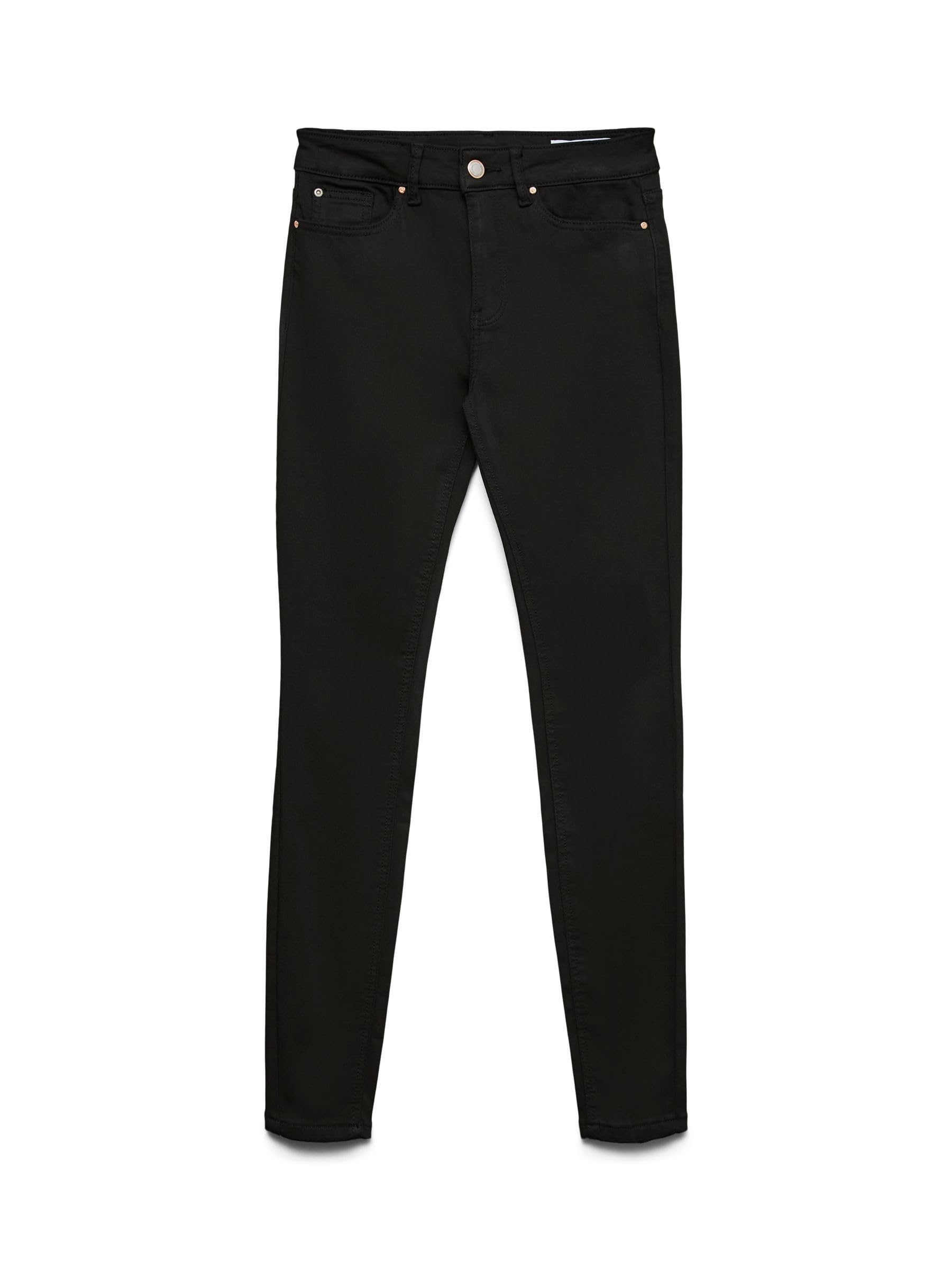 VERO MODA VMFLASH MR Skinny Jeans LI140 GA NOOS, Black, XS / 32L