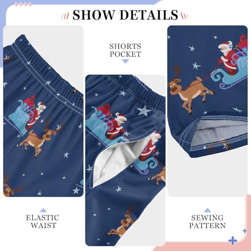 Boys' Pants Christmas Cute Santa Star Deer Long Bottoms Jogger Pants Elastic Waist Trousers with Pockets S-XL4
