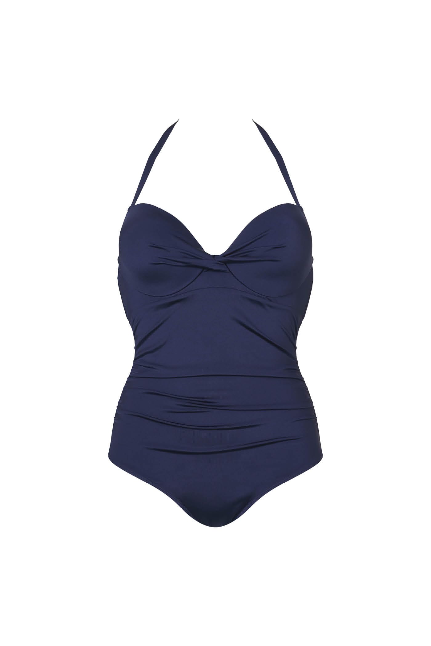 Goldenpoint Donna Costume da Bagno Shaping con Arriccio - Costume Intero Imbottito in Microfibra Tinta Unita