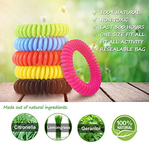 Mosquito Repellent Bracelets 30 Pack Natural Insect Repellent Wristband Waterproof Pest Control Band for Kids Adults Outdoor Camping Fishing Traveling