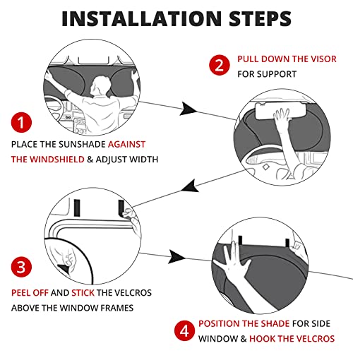 Semi Truck Sun Shade For Windshield And Side Window 300T Uv Protective Window Shade For Trucks Car Windshield Sun Shade For Semi Commercial Big Rig Truck Rv (Side Velcro) #TOP5