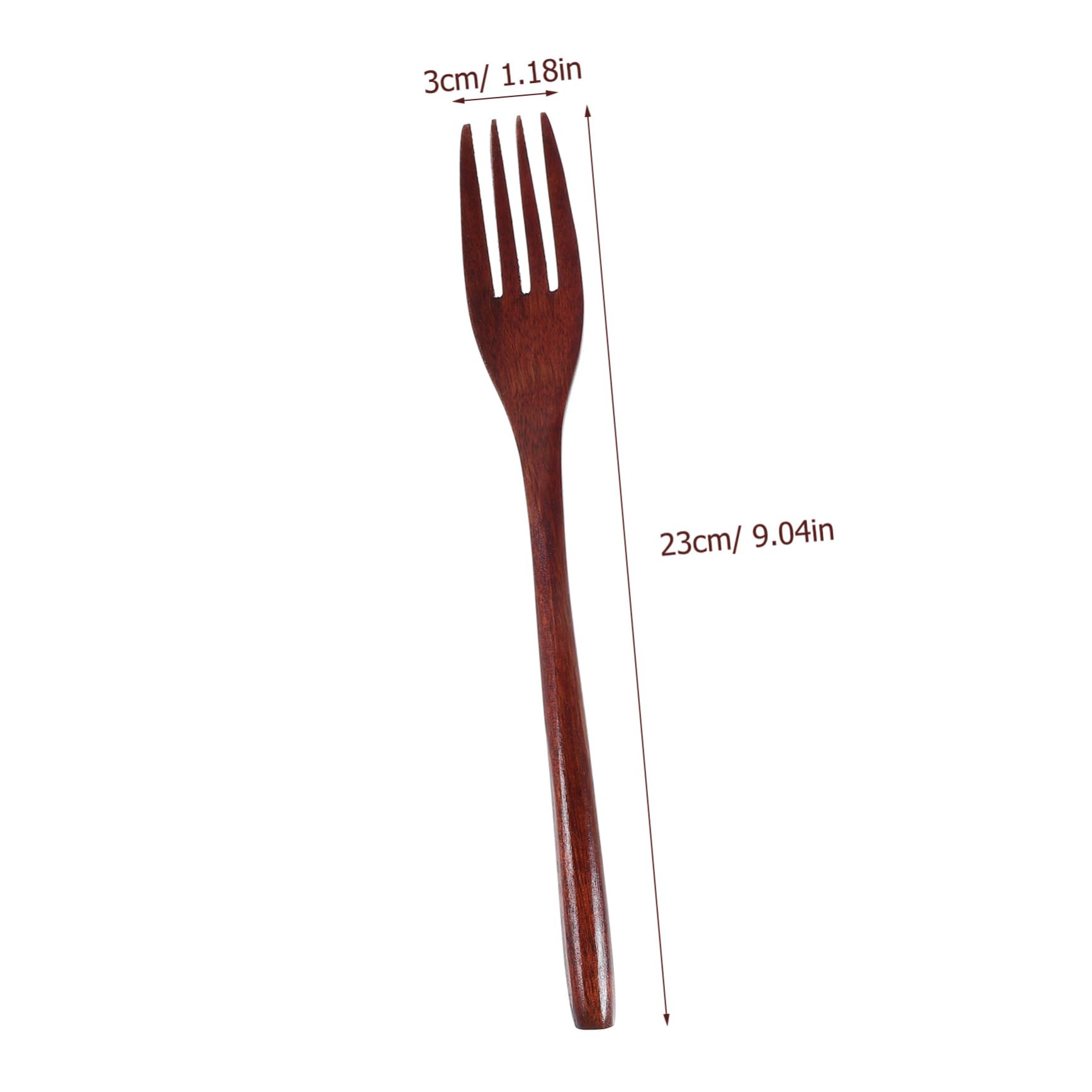 BESTYASH 2Pcs Long Handle Wooden Fork Natural Wood Cookware Forks for Mixing Serving Elegant Design for Salad Dessert for Home Professional Use