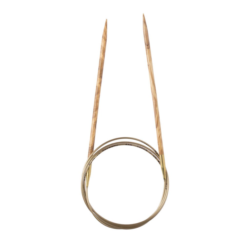 Addi Olivenholz 81,3 cm (80 cm) Rundstricknadeln; US Größe 2 (3 mm), Made in Germany – 575–7/80/3