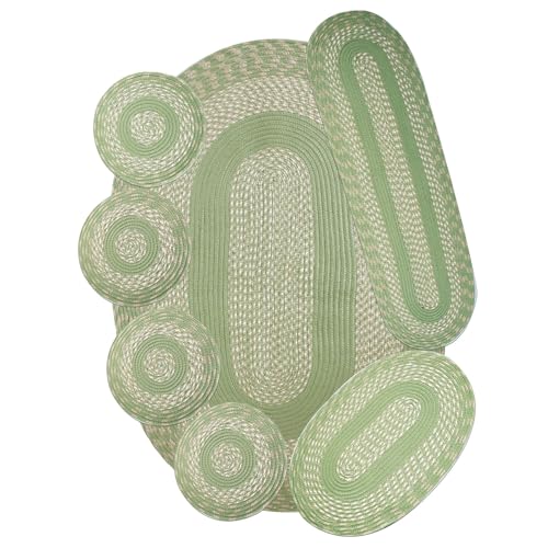 Set de tapetes trenzados 7 piezas púrpura