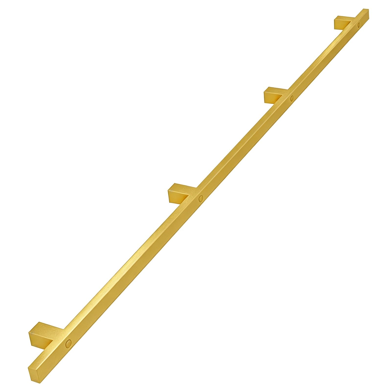 Drsyffsup One Color Gold Handrail For Stairs Indoor And Outdoor – 60Cm 90Cm 1M 1.5M 180Cm 2.1M 3.6M 4.2M Wall-Mounted Stair Railing With Brackets, Square Tube Balustrade For Loft Porch Garage Deck(11Ft/330Cm)