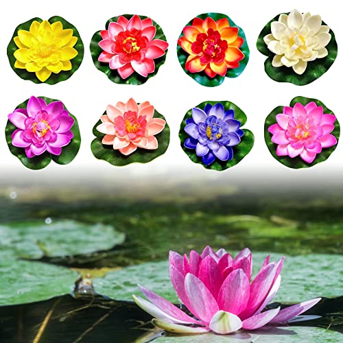 Künstliche Lotusblumen Aus Schaumstoff - 2 Stück Schwimmende Seerosen Für Teich & Pool