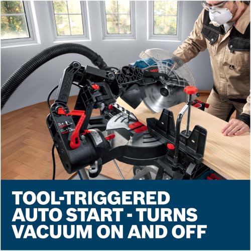 Image of Bosch VAC090AH 9 Gallon Dust Extractor with Auto Filter for Grinder 1773AK | Power Tool Activation | Dust Control System | Jobsite Vacuum | Portable Design | Wet /Dry Collection | HEPA Filter System