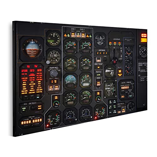 islandburner Tableau sur Toile Instruments d'affichage du Cockpit d'avion Cadre Affiche Poster Murale Tableaux