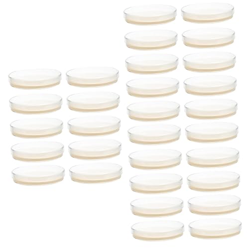 Mobestech Plato de agar de nutrientes 30 Uds. Platos de Petri Platos de vidrio Herramientas de hongos para kits para placas de agar Micología