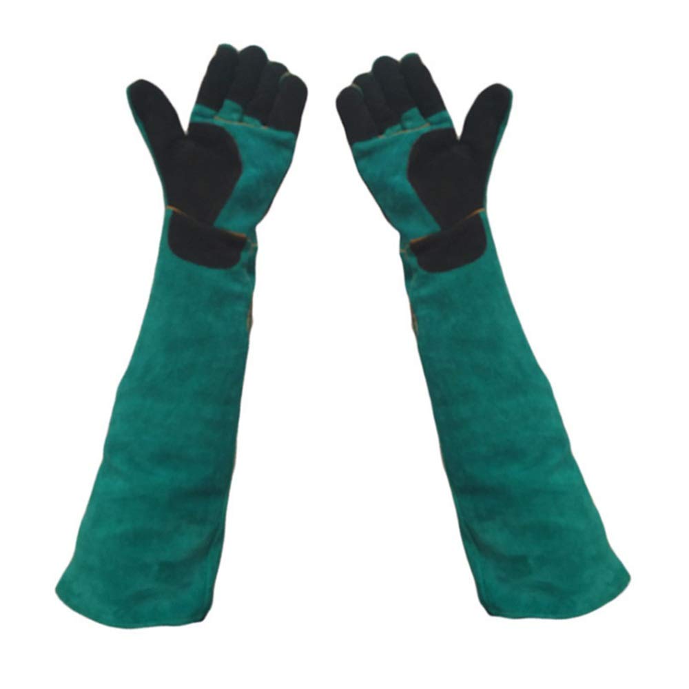 JUMERY Scratch/Bite Resistant Protective Gloves Safety Durable Leather Animal Handling Gloves Bite Proof Padding Dog Cat Scratch Bird Handling Falcon Gloves Grabbing Reptile Squirrel Snake Bite
