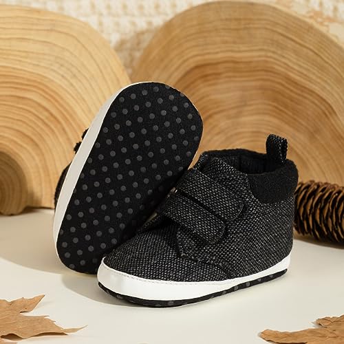 Image of CENCIRILY Baby Boys Girls High Top Sneakers Soft Soles Anti Skid Infant Ankle Shoes Toddler Prewalker First Walking Crib Shoes