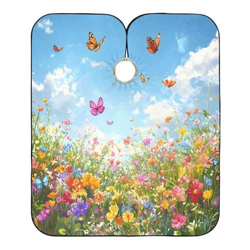 Capa de Corte de Cabello Vibrant Wildflower Meadows Impermeable Profesional de Barbería con Cierre de Broche Ajustable para Estilismo y Peluquería miniatura 2