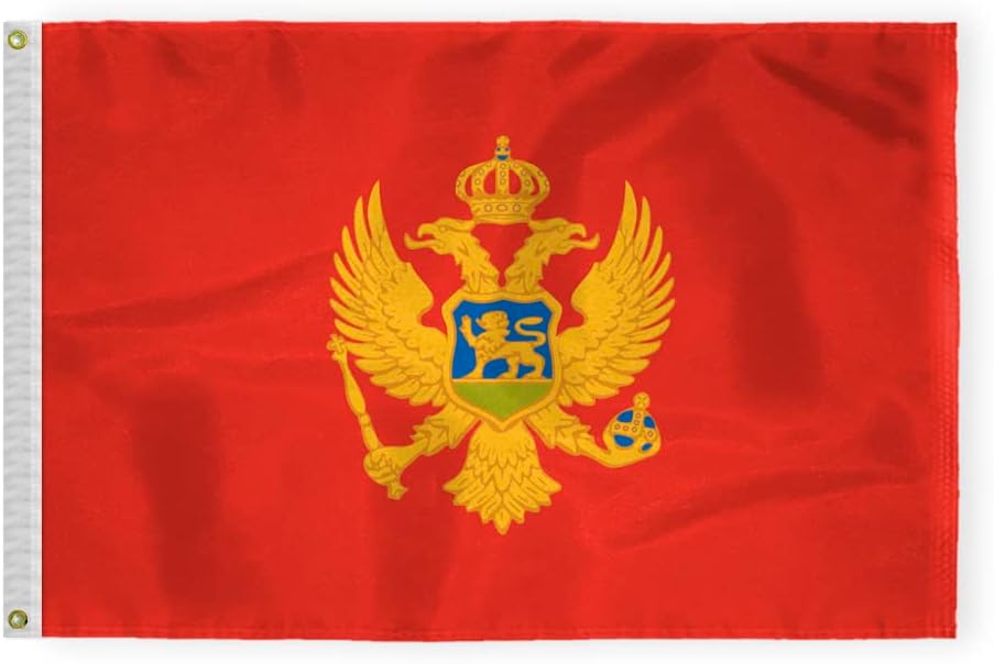 AGAS Montenegro Flag 2x3 ft Outdoor 200D Nylon Double Stitched Hem Rust Proof Brass Grommets Canvas Header
