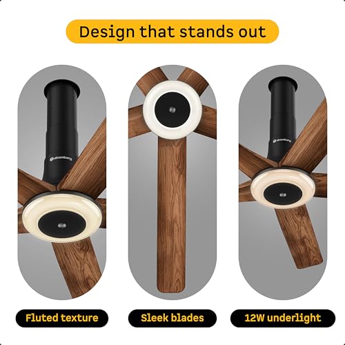 Image of atomberg Emperion Magna Smart 1280mm BLDC Ceiling Fan with Remote | BEE 5 Star | Advance Air+ Technology | Silent Operation | 12W LED Light | 5 Year Warranty | Amberlight Teak
