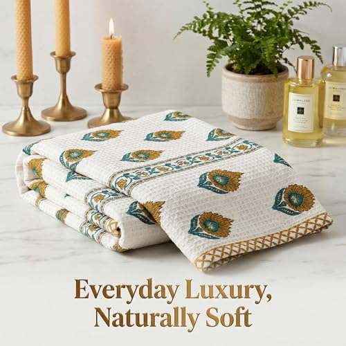 Image of Mafatlal Madhuban Bath Towel Combo Pack of 2 | 147x76 cm | 250 GSM Lightweight, Soft & Super Absorbent Towels | Ultramarine & Aqua Wash