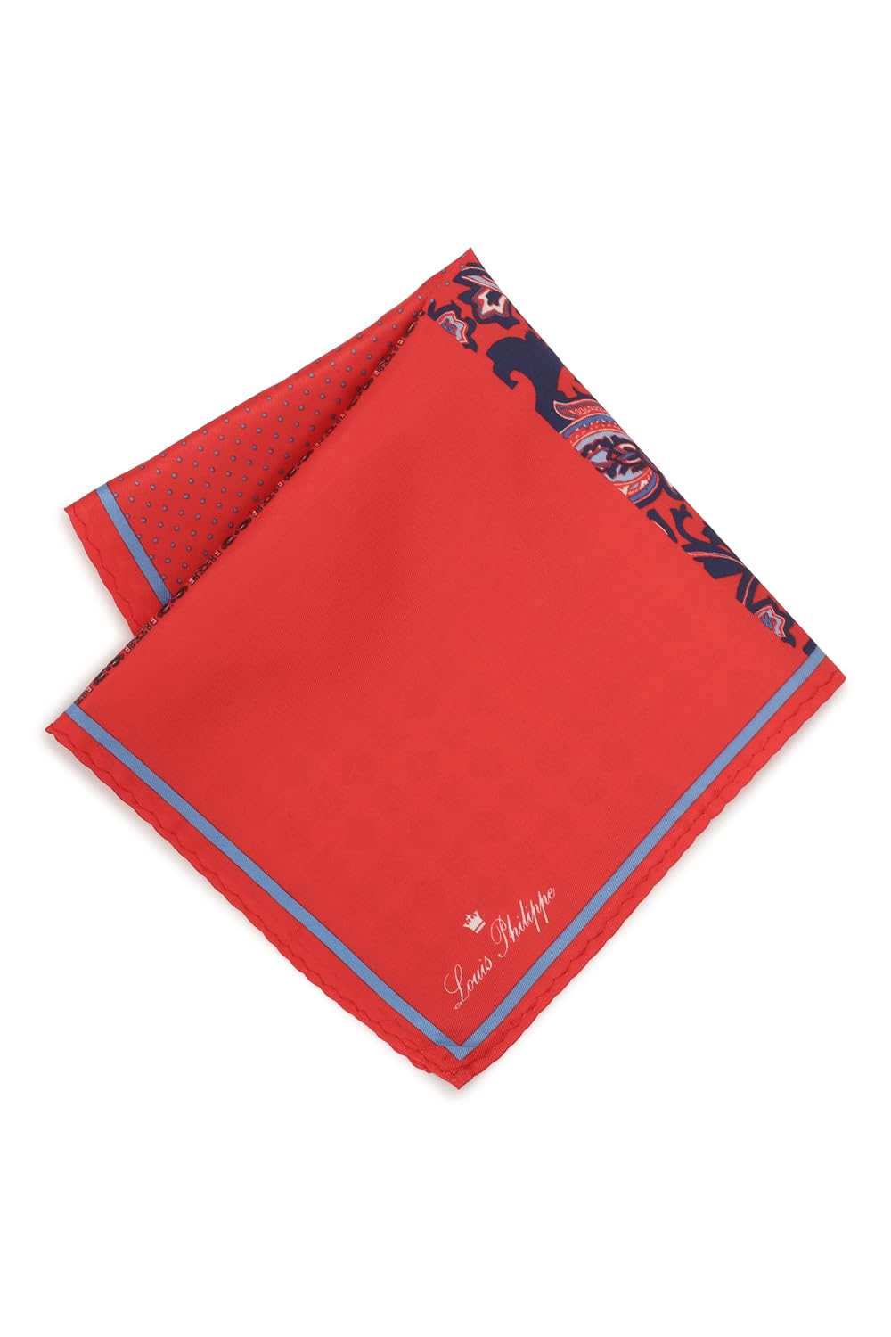 Men's Polyester Red Print Formal Pocket Square, Free Size