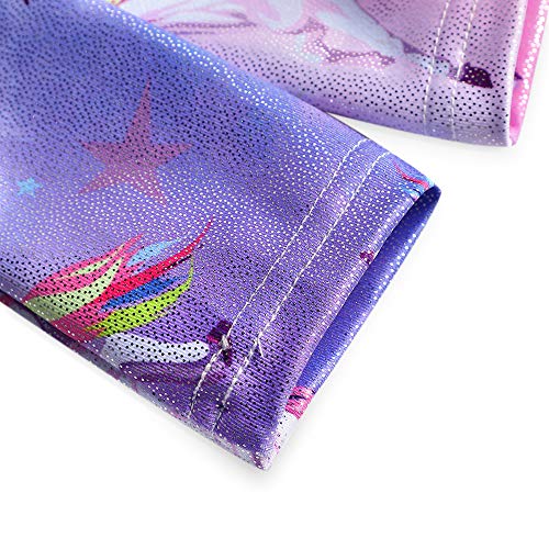HOZIY Long Sleeve Leotards for Girls Gymnastics Kids Toddler Tumbling Outfits Floral Unicorn Galaxy Rainbow Stripe Pattern