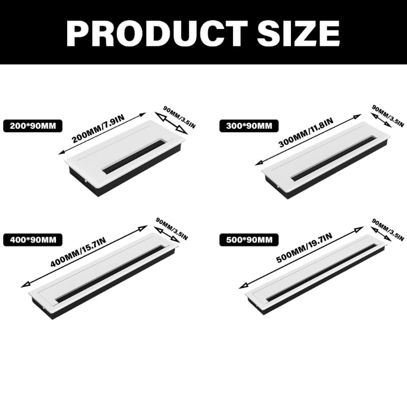 Pasacables Escritorio Pasacables de escritorio con cepillo rectangular | Inserto organizador de alambre grueso for cable de oficina en casa(50x9cm)