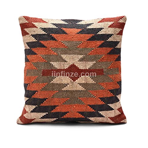 iinfinize Jute-Ethno-Kissenbezug, handgewebt, Boho-Jute-Kissenbezug,...