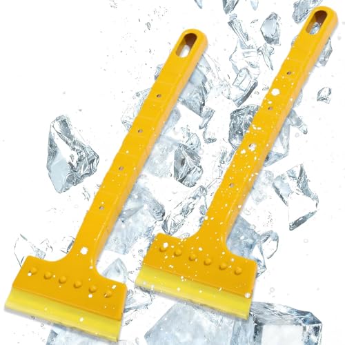 HUSHRICH 2Pcs Long Ice Scraper for Car Windscreen, No Scratches Windscreen Snow Removal, Frost Non-Slip Ice Scraping for Car Snow