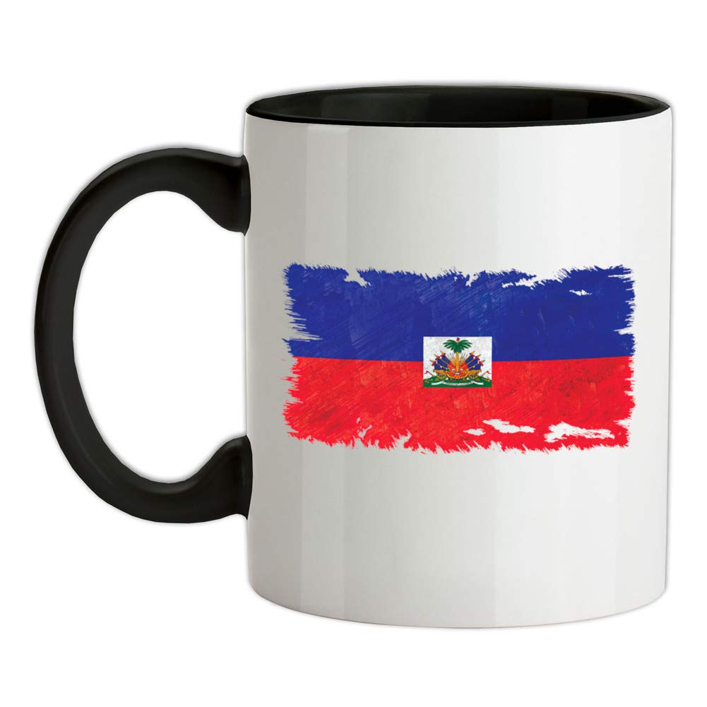 Haiti Grunge Style Flag - 11oz - Ceramic Two-Tone Mug for Coffee/Tea