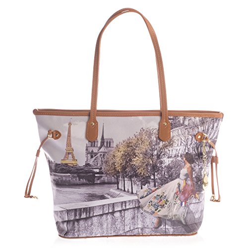 Sac cabas YNOT femme imprimé fleuri jaune Parigi Yellow Flowers multicolore