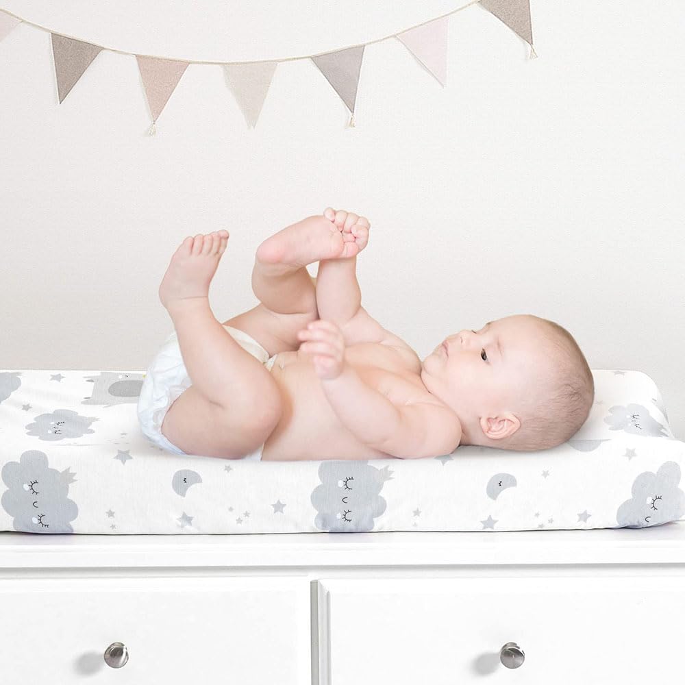 Oaygat 2 Pack Baby Diaper Changing Pad Cover Elastic Cradle Mattress Sheets Nursery Changing Mat Cover Changing Changing Mat Covers Sheets (Cover Only - Image 3