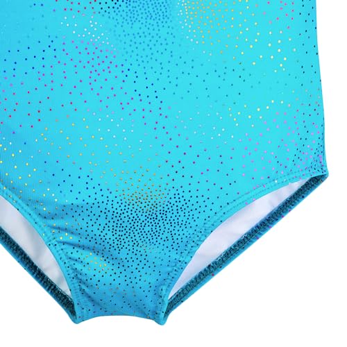 HOZIY Leotards for Girls Ballet Gymnastics Sleeveless Long Sleeve Colorful Sparkles Aqua Blue Pink Purple Solid