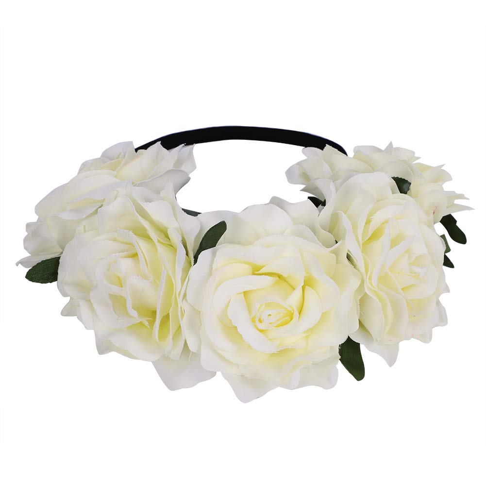 Corona Di Fiori Di Rosa Artificiale Per Capelli - Ghirlanda Floreale Per Donne, Festival, Matrimoni, Feste