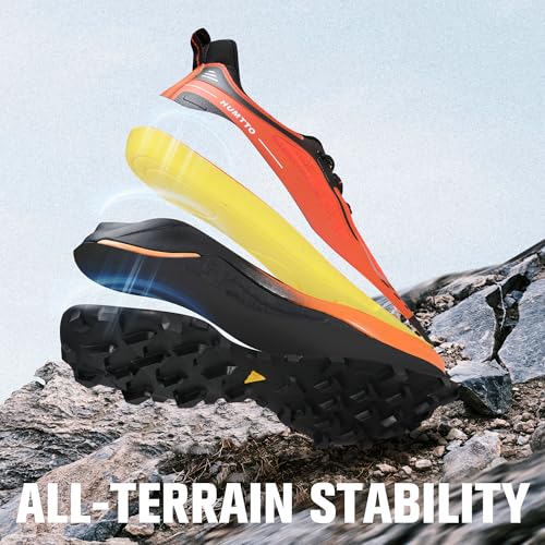 Image of HUMTTO Men's Hiking Shoes with Quick Lace Orange /Black 13