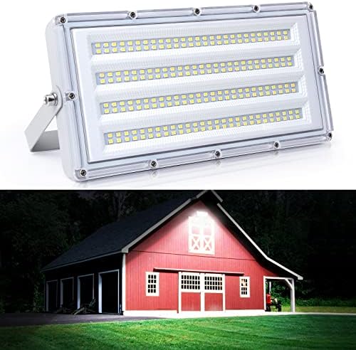 LED Flood Lights Outdoor, 100W 10000LM Outside LED Work Light with 6500K Daylight White, IP66 Waterproof Security Floodlights for Garage, Yard, Patio