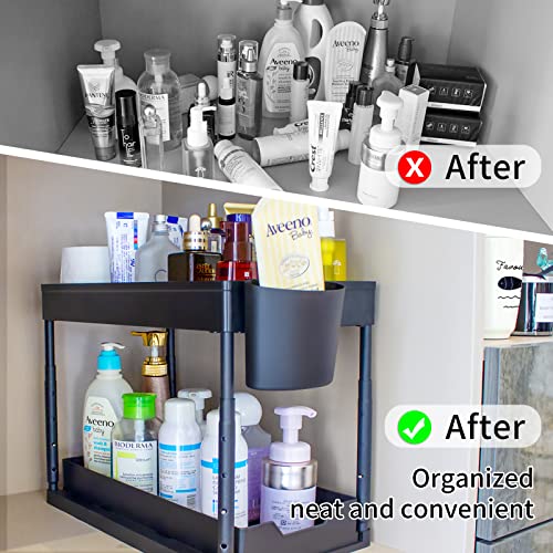 Dofimate 2 Pack Under Sink Organizers And Storage Bathroom Organizer,Cabinet Sink Organizers Adjustable Height, The Bathroom Cabinet Organizer Under Kitchen #TOP2