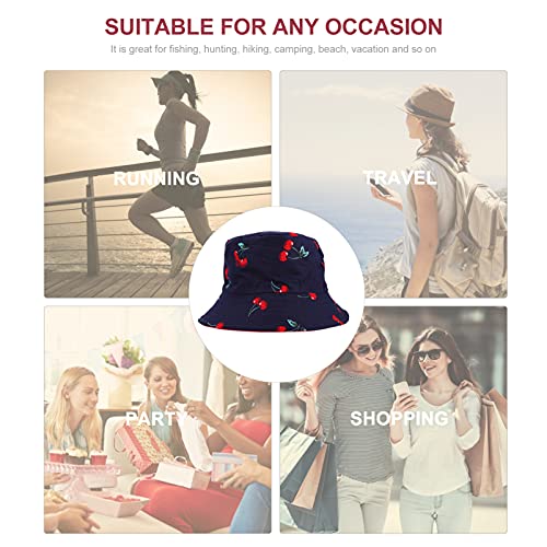 SOIMISS 2Pcs Balde Chapéu de Algodão Pescador Frutas Padrão Beanie Curso de Verão Ao Ar Livre Proteç