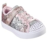 Skechers Kids Twinkle Sparks - Sequin Flash Sneaker, Link Pink/Multi, 10 Toddler