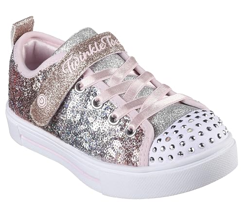 Skechers Kids Twinkle Sparks - Sequin Flash Sneaker, Link Pink/Multi, 10 Toddler