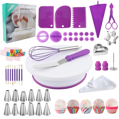 Tortenplatte Drehbar,255 Stück Torten Zubehör Set,Backzubehör, Backset, Tortendrehteller,Mit Verschiedenen Arten Von Spritztüllen Set, Geeignet für Familienfeiern, Geburtstagsfeier-Kuchenherstellung Tortenplatte Drehbar,255 Stück Torten Zubehör Set,Backzubehör, Backset, Tortendrehteller,Mit Verschiedenen Arten Von Spritztüllen Set, Geeignet für Familienfeiern, Geburtstagsfeier-Kuchenherstellung